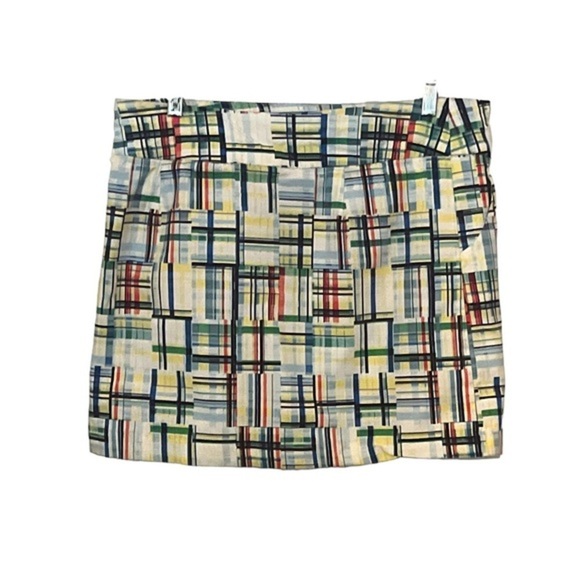 Zac & Rachel Madras Pull-On Skort Plaid Multi Red Blue White Green Yellow Sz. 10 - Picture 11 of 15